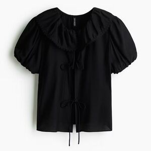 H&M Black Puff Sleeve Blouse